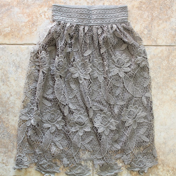 Sexy Lace Grey Skirt New With Tags - Picture 1 of 3
